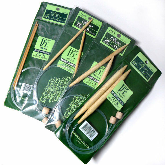 Clover Takumi Circular Knitting Needles Premium Bamboo Many Sizes